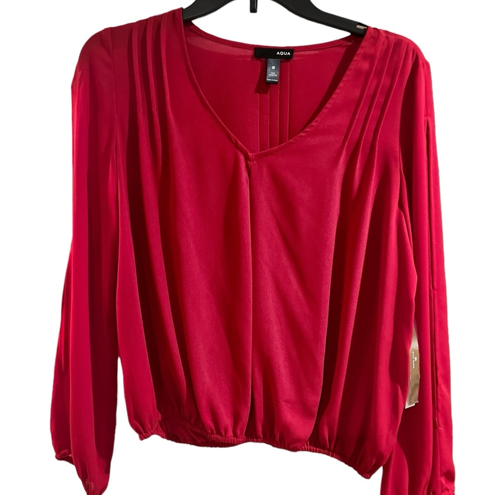 Aqua Bloomingdales Brand Cold Shoulder Blouse - Size S - Picture 2 of 5
